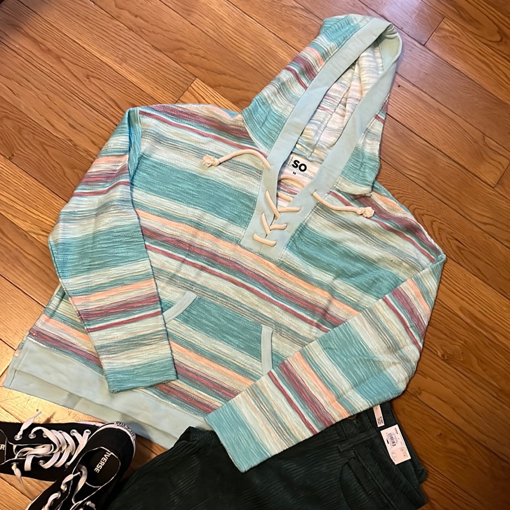 SO Oversized Lace Up Hoodie